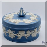 P54. Wedgwood Jasperware covered box. 5”w - $24 